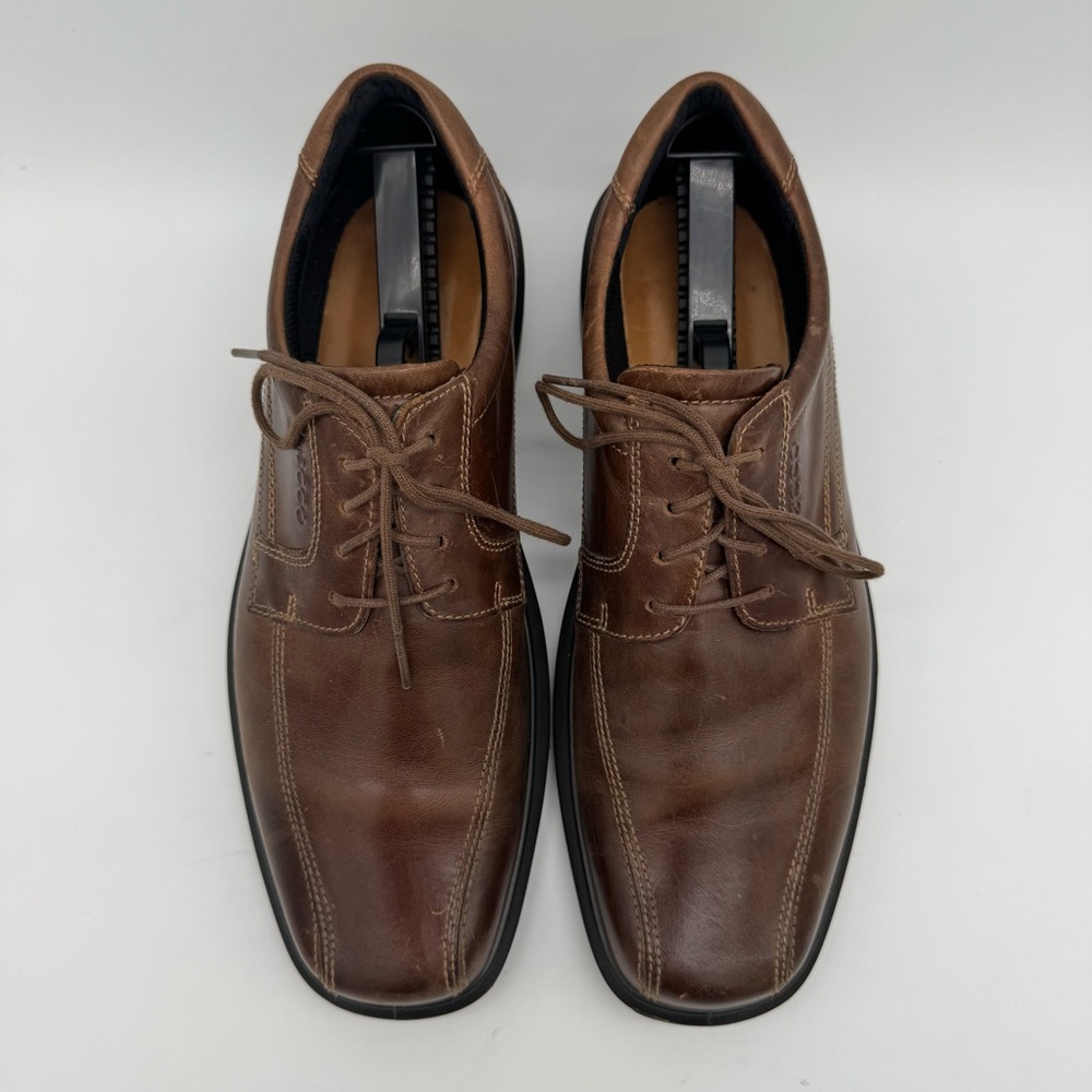ecco Brown Leather Derby Shoe Size 45/11-11.5 - Picture 4 of 13